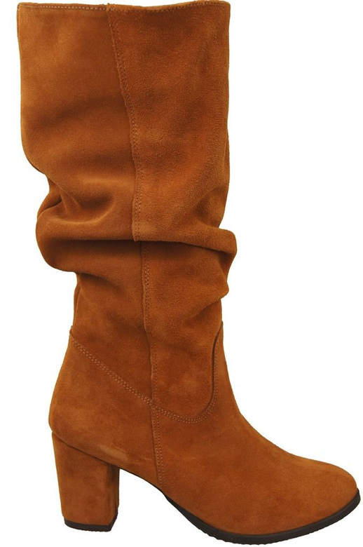 Obuv Dámské červené kožené velurové boty 141 ElitaBut