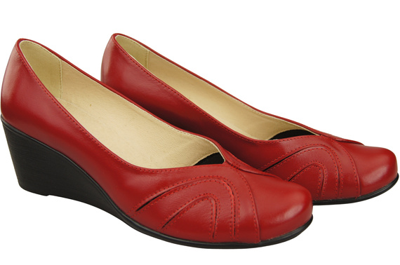 Červená dámská obuv z přírodní kůže 828 ElitaBut