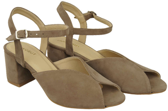 Dámské sandály Cappuccino Dark Natural Leather Suede 185 ElitaBut