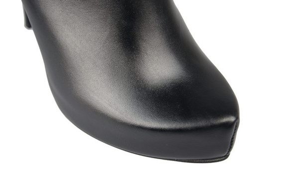 Jaro/podzim Dámská obuv Kozačky z přírodní kůže Black 794 ElitaBut