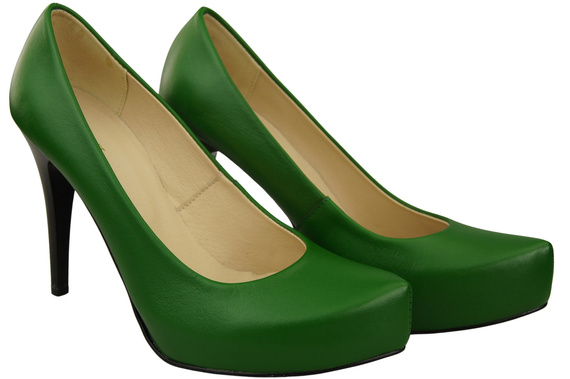 Dámská obuv Zelené lodičky Stiletto z přírodní kůže 205 ElitaBut