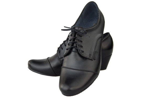 Dámská obuv šněrovací přírodní kůže Black 956 ElitaBut