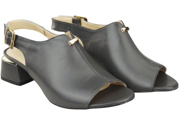 Dámská obuv Sandály Graphite gold buckle Natural leather 198 ElitaBut