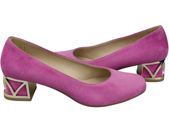 Pohodlné dámské boty Fuchsie lodičky s ozdobným podpatkem Přírodní semišová kůže 219 Od ElitaBut