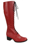 Dámská obuv Červené šněrovací kozačky z přírodní kůže 595 ElitaBut
