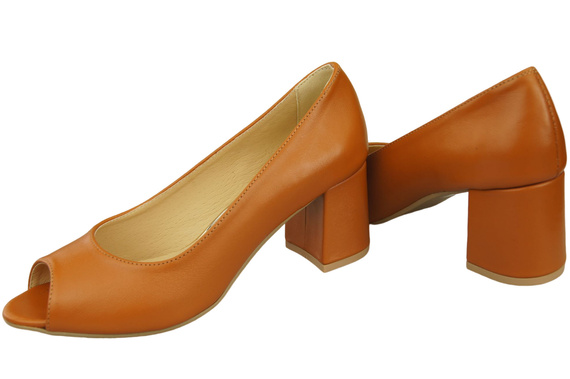 Dámská obuv PEEP TOE Červené lodičky z přírodní kůže s potaženým podpatkem 192 ElitaBut