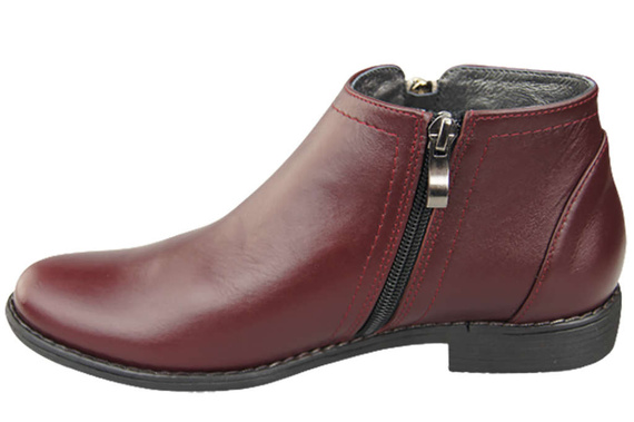 Dámská obuv Dámské boty Maroon zateplené přírodní kůže 872 Z Elitabut