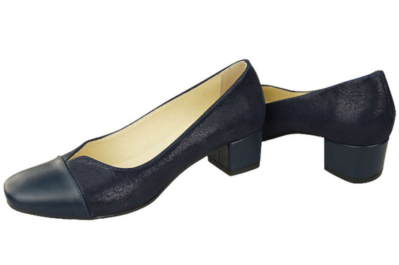 Dámská obuv Přírodní kožené lodičky 164 Navy blue ElitaBut