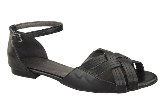 Obuv Dámské sandály Černá přírodní kůže 128 ElitaBut