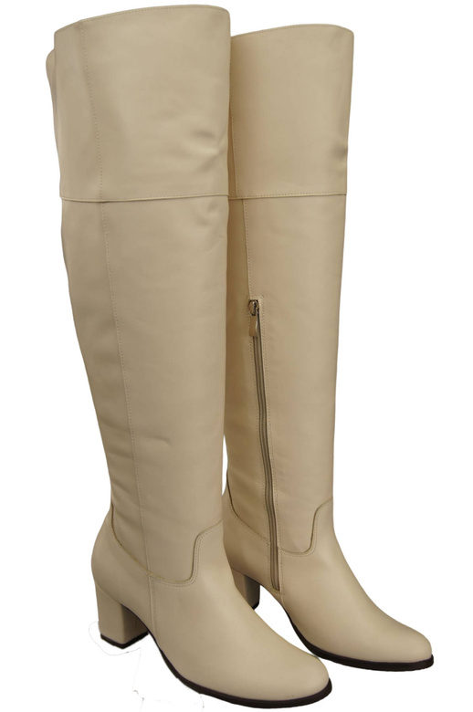 Dámské boty Beige Musketeers High over the knee natural leather 190 ElitaBut