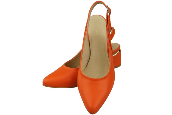 Dámská obuv Sandály Oranžová přírodní kůže 196 ElitaBut