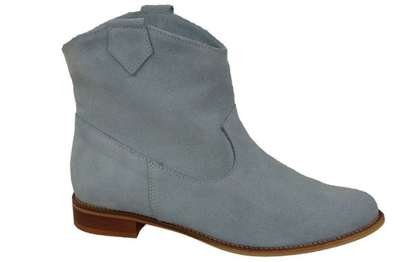 Dámské kozačky modré Jaro / podzim přírodní kůže velur 132 L ElitaBut