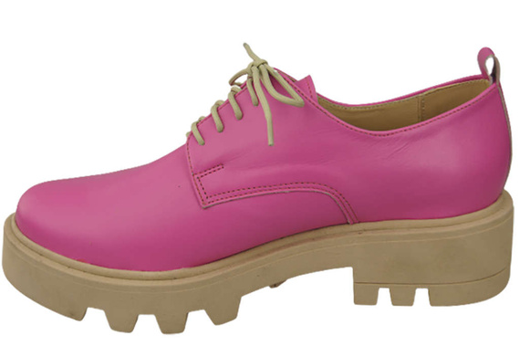 Obuv Dámské šněrovací boty Fuchsia Leather Natural 180 ElitaBut