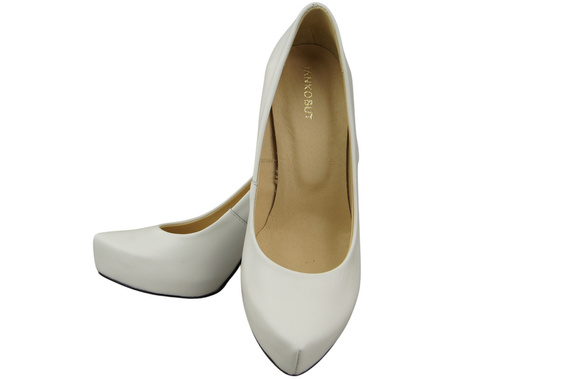 Dámská obuv Bílé lodičky Stiletto z přírodní kůže 205 ElitaBut