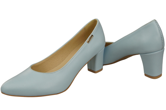 Klasická hladká obuv Dámské lodičky Light Blue in Natural Leather 213 ElitaBut
