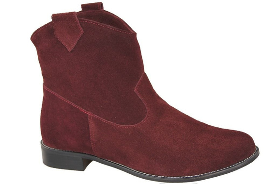 Dámské boty Maroon Jaro / podzim přírodní kůže velur 132 L ElitaBut