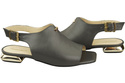 Pohodlné dámské sandály Graphite Flat Gold Heel Natural Leather 207 ElitaBut