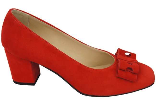 Dámská obuv Červené semišové kožené lodičky 163 ElitaBut