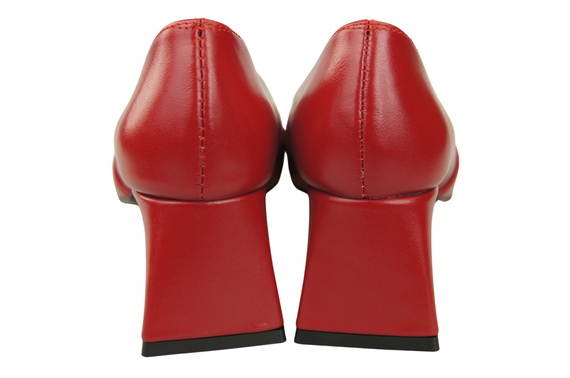 Dámské Lodičky Červená Pravá Kůže Špičatá Špička Podpatek ElitaBut 221