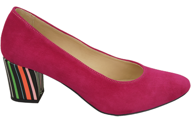 Dámská obuv Purple Purple Natural Suede Leather Ornamental Heel 158 With ElitaBut