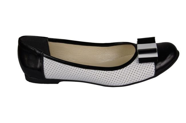 Dámská baletní obuv Openwork Leather Black-White 718 ElitaBut