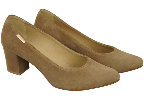 Dámská obuv Olive Natural Leather Suede pumps 106 ElitaBut