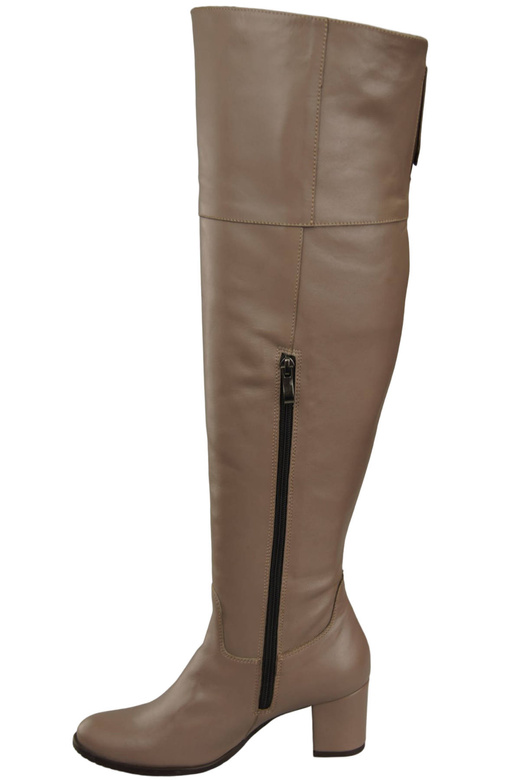 Dámské boty Cappuccino Dark Musketeers High over the knee natural leather 190 ElitaBut