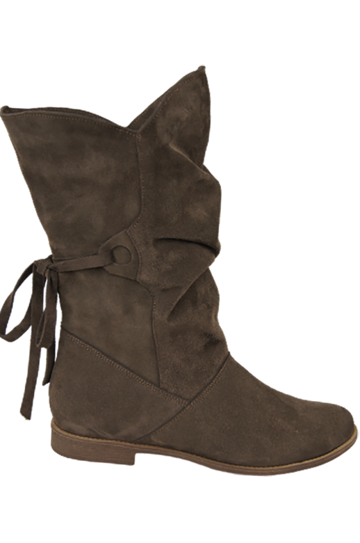 Obuv Dámské kozačky Hnědá přírodní kůže velur 999 Z ElitaBut