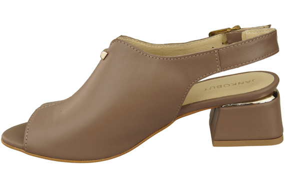 Dámská obuv Sandály Cappuccino Tmavě zlatá přezka Přírodní kůže 198 ElitaBut