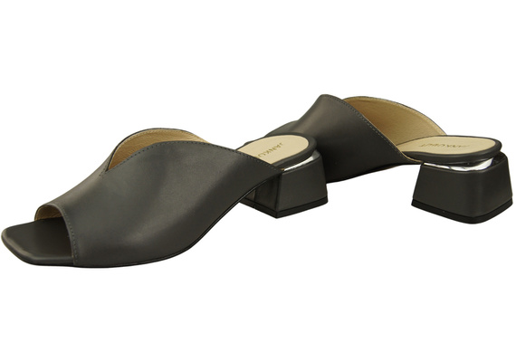 Dámská obuv Žabky na podpatku Graphite Natural Leather 210 ElitaBut