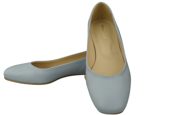 Dámské lodičky Světle modré lodičky s ozdobným podpatkem Přírodní kůže 209 ElitaBut