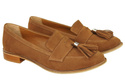 Dámské mokasíny z přírodní kůže Velour Caramel 134 ElitaBut