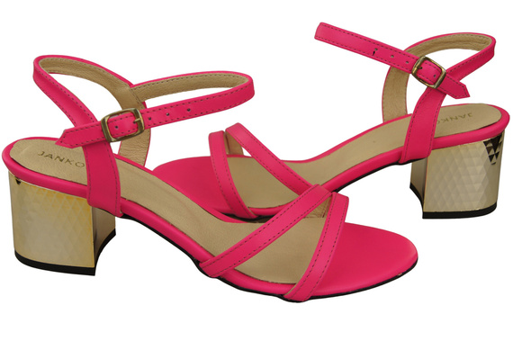 Dámská obuv Neon Pink Natural Leather 197 Smyslně odhalující sandály ElitaBut