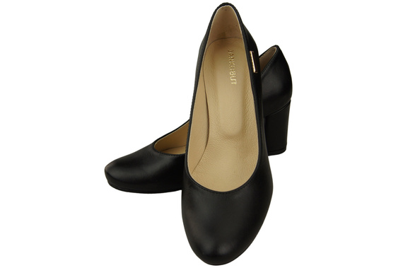 Klasické dámské černé lodičky Almond Nose z přírodní kůže 201 ElitaBut