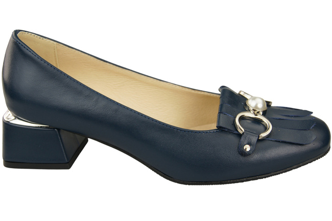 Dámská obuv Dámské lodičky se střapci Námořnická modř Přírodní kůže 195 ElitaBut