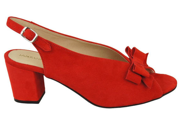Dámská obuv Červené semišové kožené sandály 148 ElitaBut