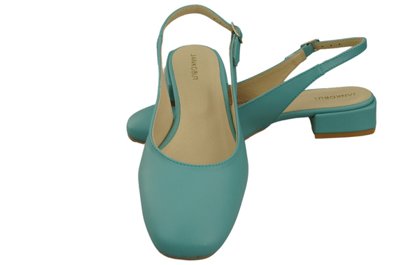 Dámská obuv Tyrkysové sandály na plochém podpatku Přírodní kůže 206 ElitaBut