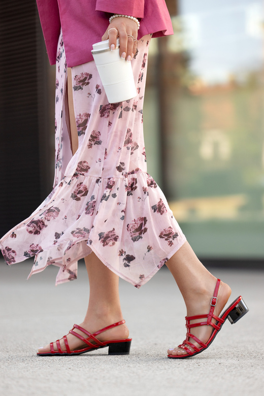 Dámská obuv Sandály na plochém podpatku Červená 622 ElitaBut