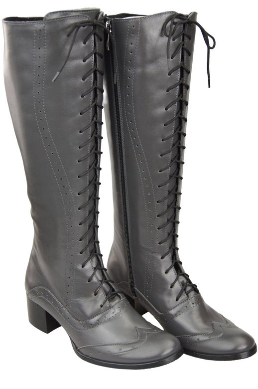 Dámské kozačky Graphite šněrování přírodní kůže 595 ElitaBut