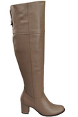 Dámské boty Cappuccino Dark Musketeers High over the knee natural leather 190 ElitaBut