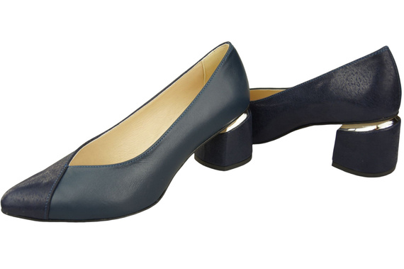 Výjimečné dámské námořnicky modré boty z přírodní kůže Pocit luxusu na nohou 191 ElitaBut