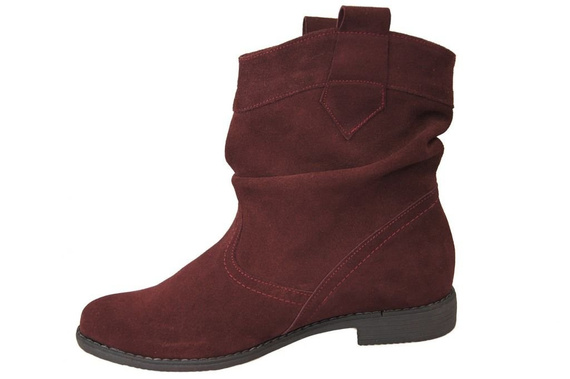 Dámská obuv Sashes Bordeaux Zimní přírodní kůže velur 117 Z ElitaBut