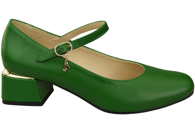 Dámská obuv Dámské lodičky s páskem Zelená přírodní kůže 202 ElitaBut