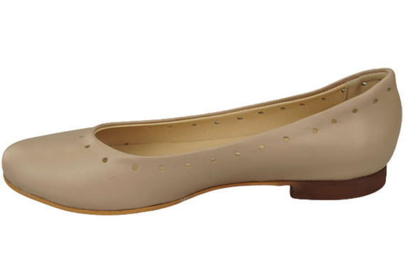 Dámské pohodlné baleríny z přírodní kůže Cappuccino Lico 162 ElitaBut