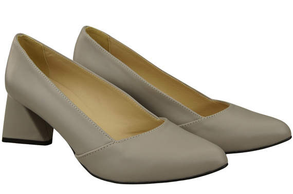 Dámské Lodičky Světlý popel Pravá Kůže Špičatá Špička Podpatek ElitaBut 221