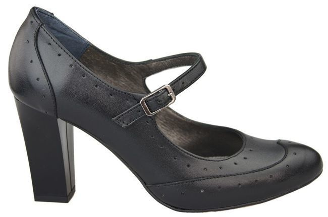 Dámská obuv Přírodní kožené lodičky Černá 958 ElitaBut