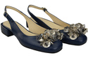 Dámská obuv Navy blue sandály s krystaly Přírodní kůže 215 ElitaBut