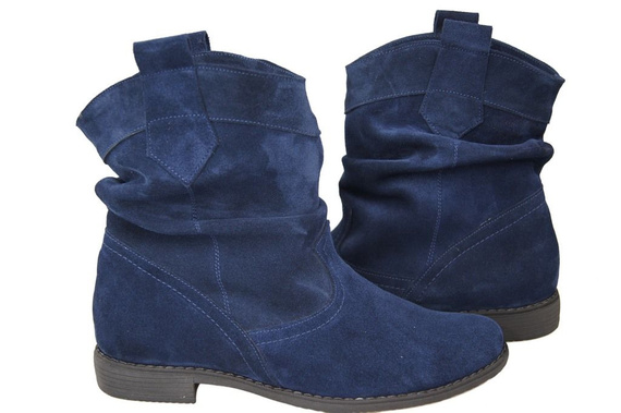 Obuv Dámské tmavě modré šerpy Jaro / Podzim přírodní velurová kůže 117 L ElitaBut