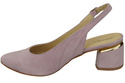 Dámské sandály z přírodní semišové kůže Bright Lilac Elegance and Comfort 196 From ElitaBut