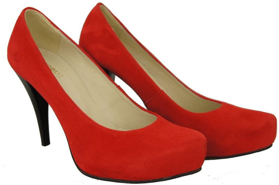Dámská obuv Červená semišová přírodní kůže 644 ElitaBut
